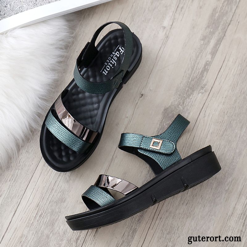 Sandalen Damen Mode Neue Schuhe Sommer Flache Allgleiches Grau