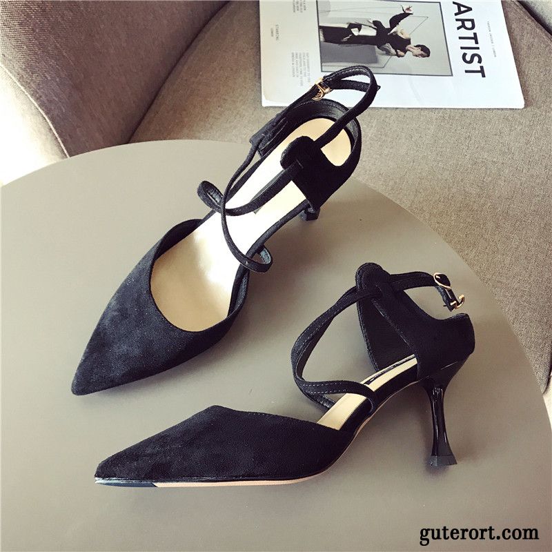 Sandalen Damen Rom Europa Pumps Spitze Schnürschuhe Neue Schwarz