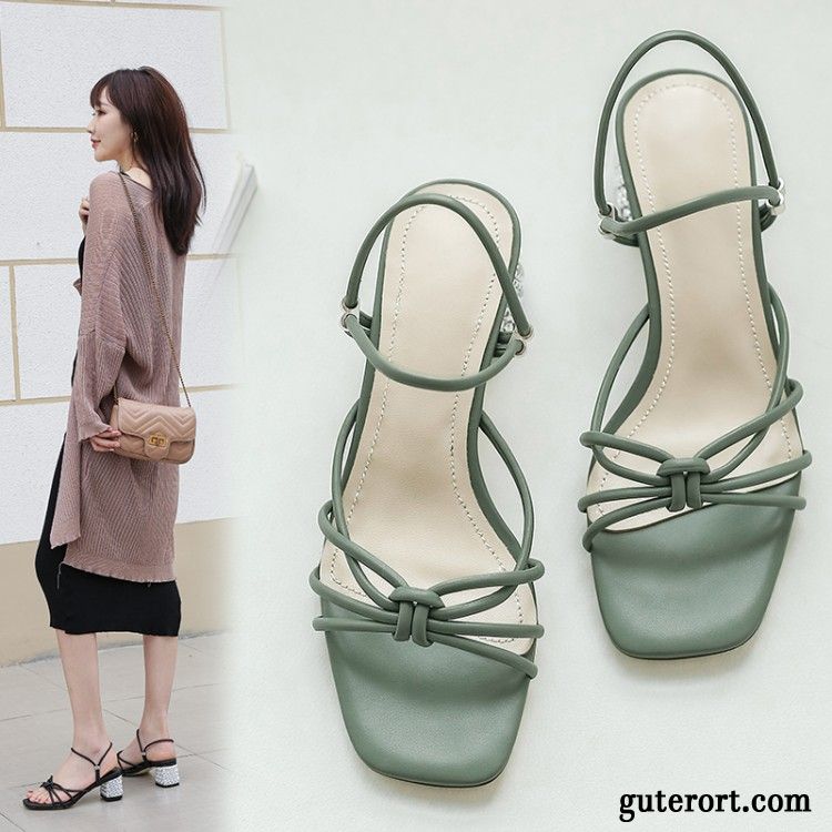 Sandalen Damen Schuhe Pumps Mode Allgleiches Neue Sommer Grün