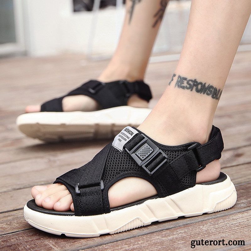 Sandalen Herren Atmungsaktiv Casual Neue Sommer Licht Europa Sandfarben Grau