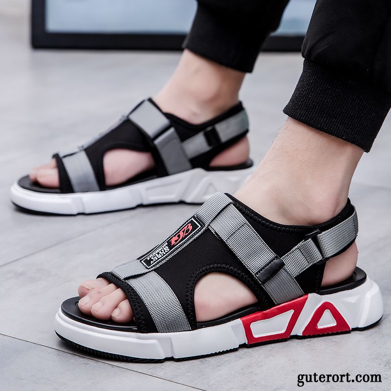 Sandalen Herren Atmungsaktiv Sommer Europa Casual Neue Schuhe Sandfarben Schwarz