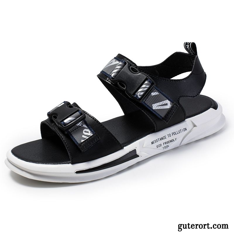 Sandalen Herren Atmungsaktiv Sommer Geschäft Europa Trend Schuhe Sandfarben Weiß