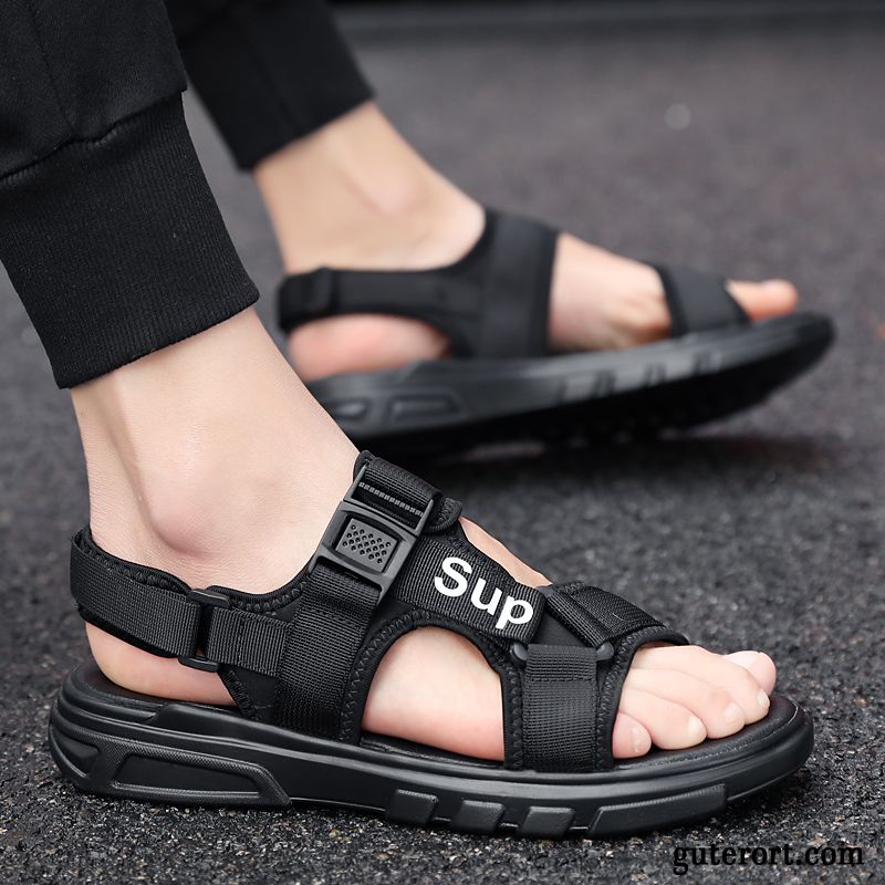 Sandalen Herren Casual Mode Sommer Allgleiches Trend Neue Sandfarben Weiß Schwarz