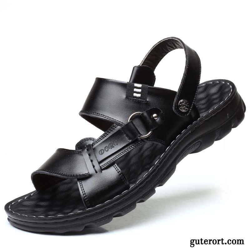 Sandalen Herren Dicke Sohle Schuhe Neue Rutschsicher Sommer Weiche Sohle Sandfarben Schwarz