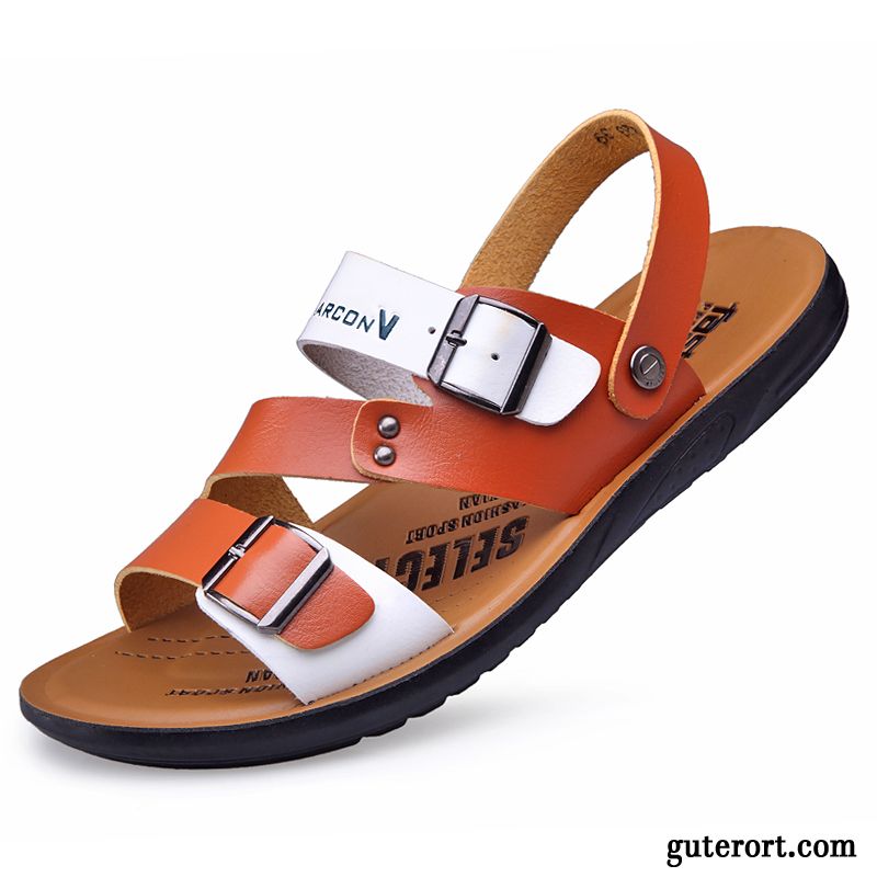 Sandalen Herren Hausschuhe Neue Casual Europa Rutschsicher Trend Sandfarben Blau