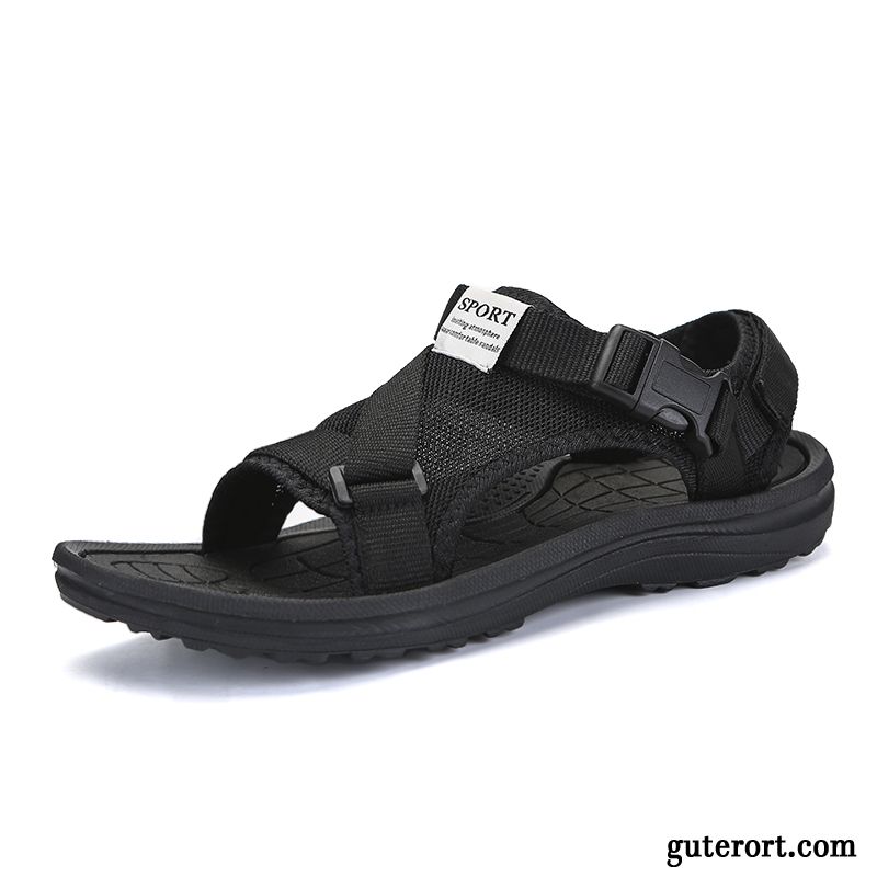 Sandalen Herren Hausschuhe Pantolette Trend Sommer Mode Sandfarben Grau