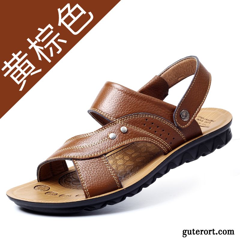 Sandalen Herren Leder Sandbeige, Sandaletten Für Herren Günstig