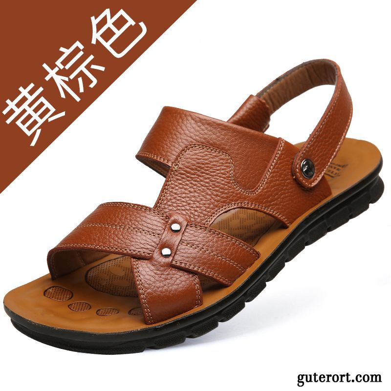 Sandalen Herren Leder Sandbeige, Sandaletten Für Herren Günstig