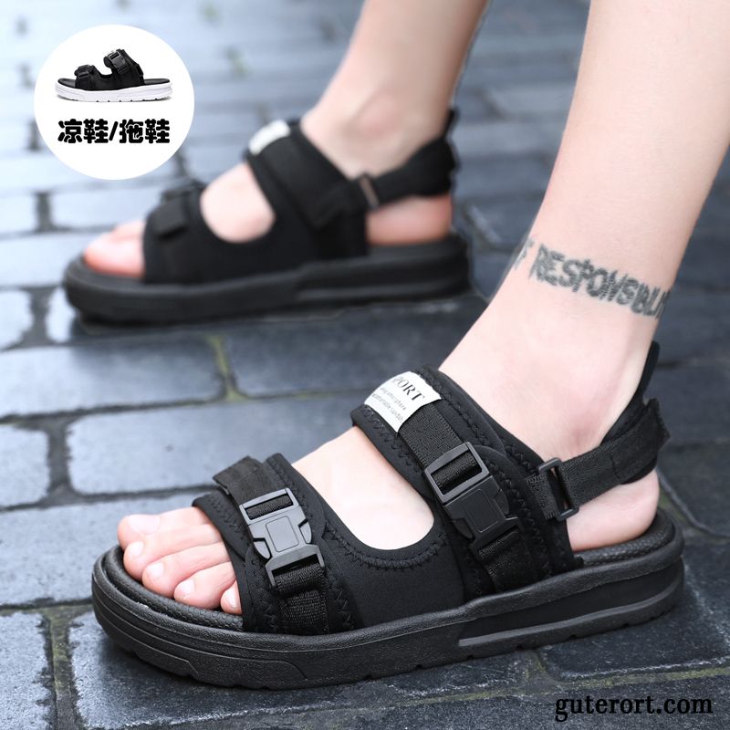 Sandalen Herren Neue Hausschuhe Sommer Europa Schüler Jugend Sandfarben Gold Gelb