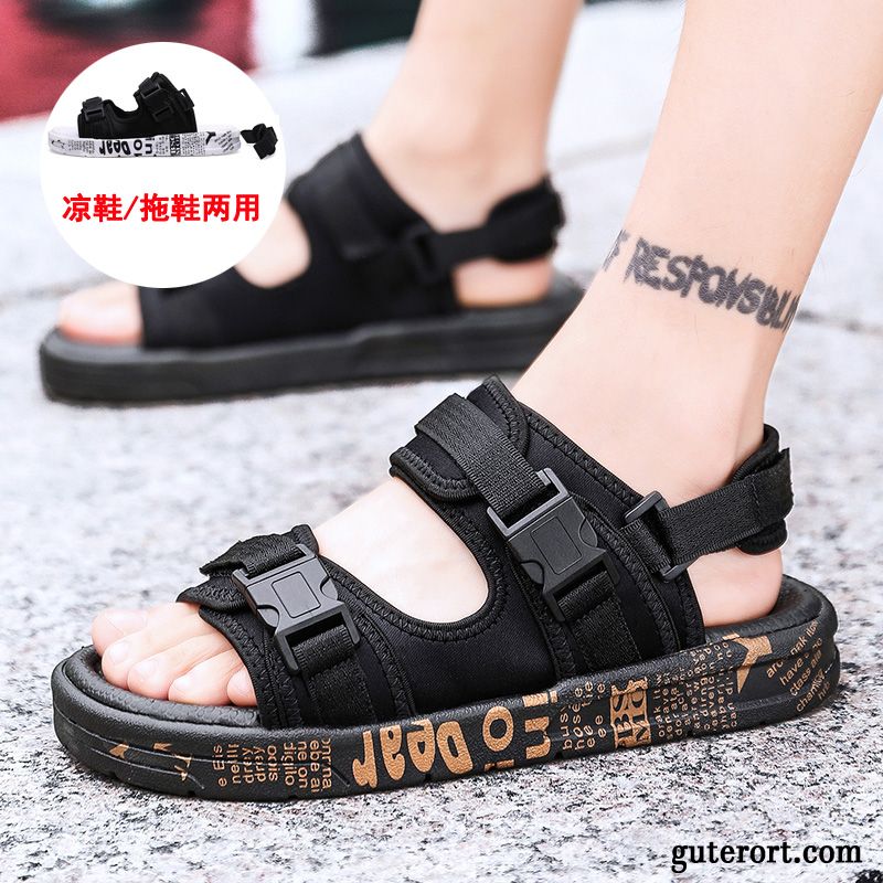 Sandalen Herren Neue Hausschuhe Sommer Europa Schüler Jugend Sandfarben Gold Gelb