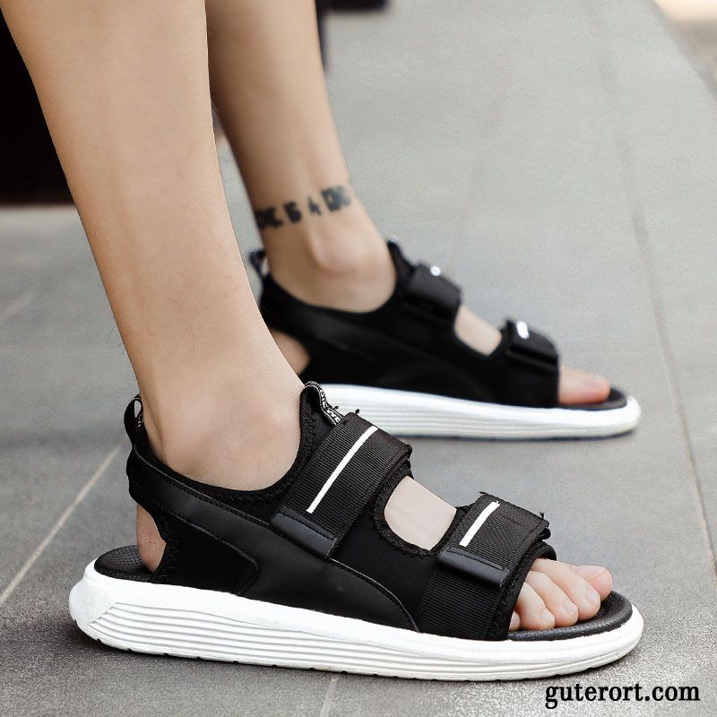 Sandalen Herren Schuhe Mode Hausschuhe Casual Trend Sommer Sandfarben Schwarz