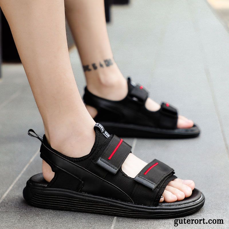 Sandalen Herren Schuhe Mode Hausschuhe Casual Trend Sommer Sandfarben Schwarz