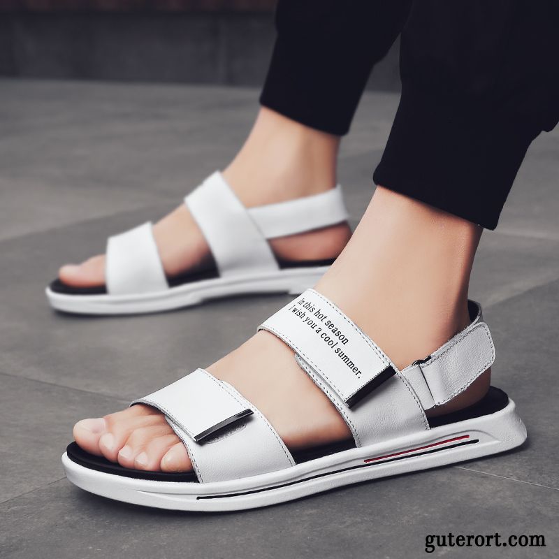 Sandalen Herren Schuhe Neue Trend Mode Sommer Europa Weiß Schwarz