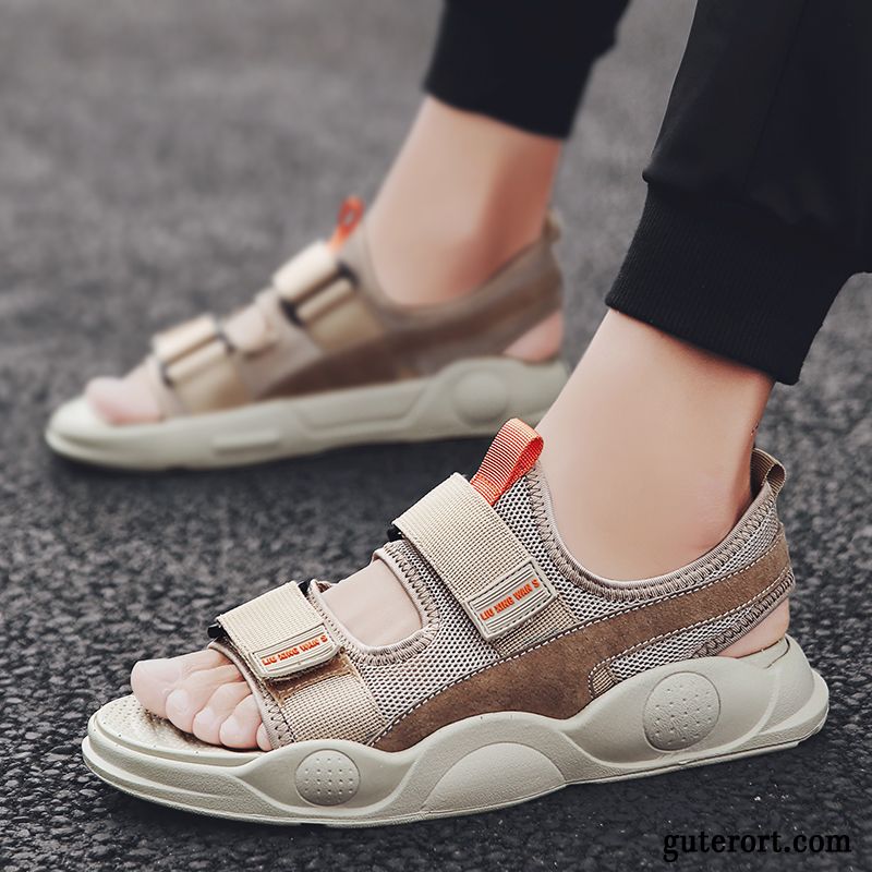 Sandalen Herren Sommer Casual Rom Trend Neue Europa Sandfarben Grau