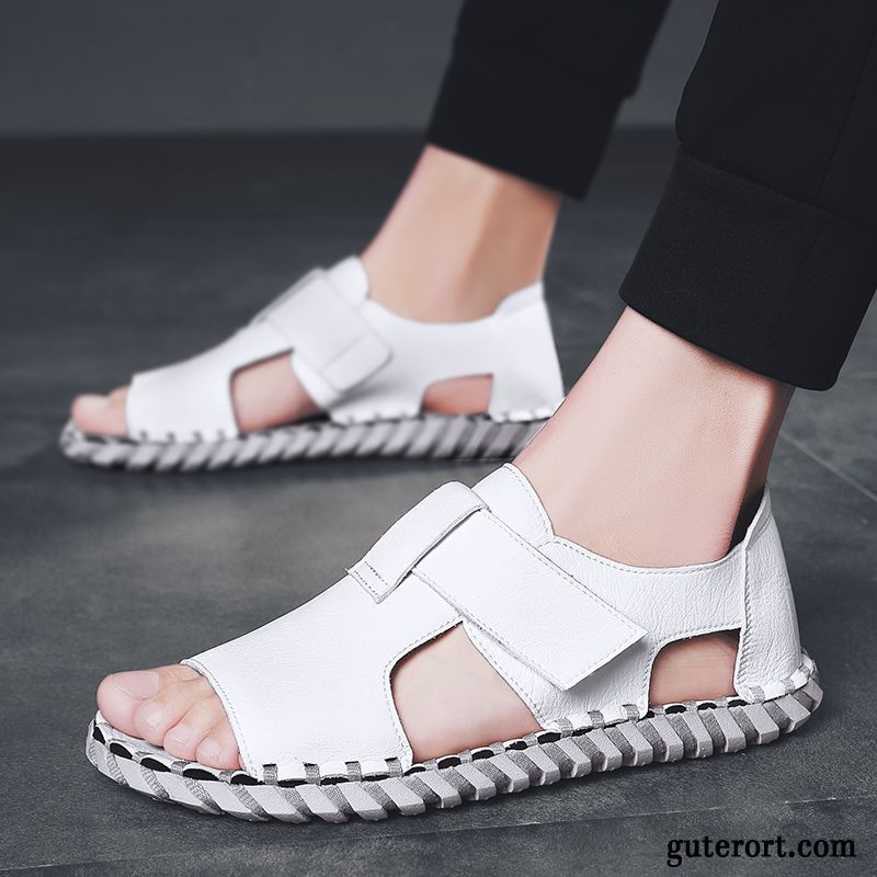 Sandalen Herren Sommer Persönlichkeit Rutschsicher Mode Schuhe Trend Sandfarben Schwarz