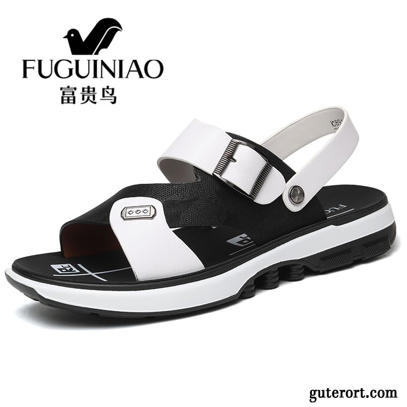 Sandalen Herren Trend Draussen Schuhe Casual Sommer Europa Sandfarben Schwarz