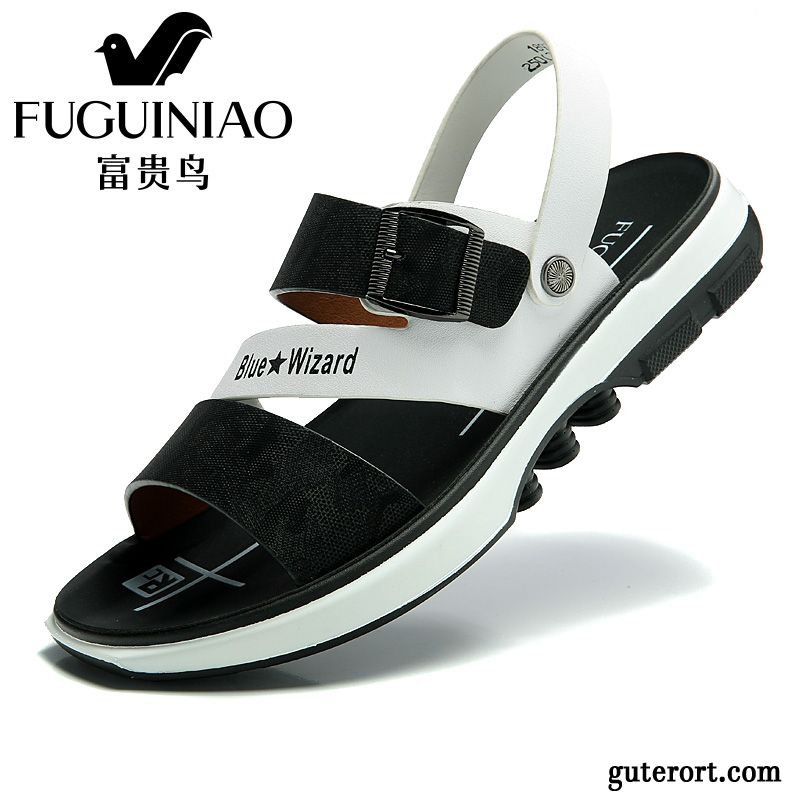 Sandalen Herren Trend Draussen Schuhe Casual Sommer Europa Sandfarben Schwarz