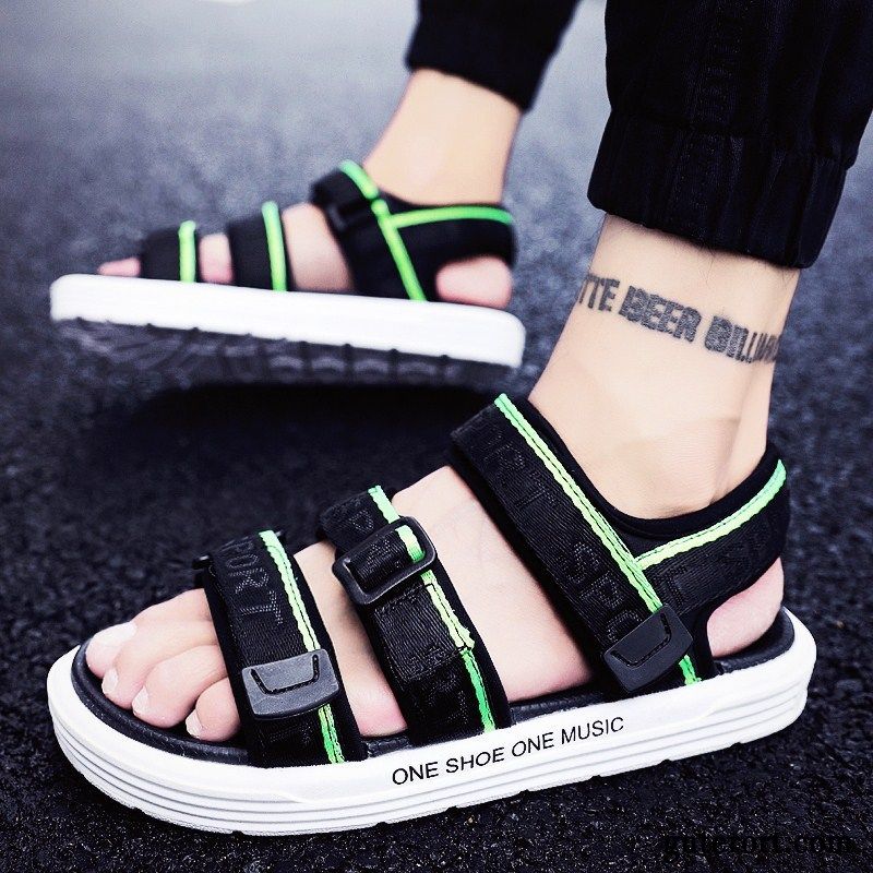 Sandalen Herren Trend Schuhe Neue Hausschuhe Mode Sommer Dunkelblau Sandfarben