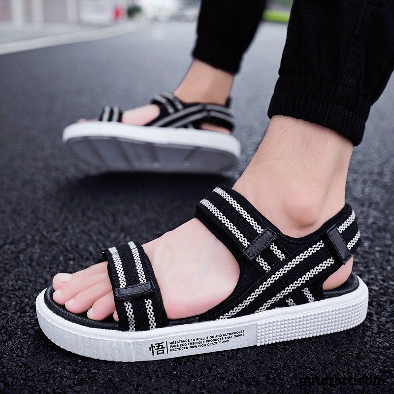 Sandalen Herren Trend Schuhe Neue Hausschuhe Mode Sommer Dunkelblau Sandfarben