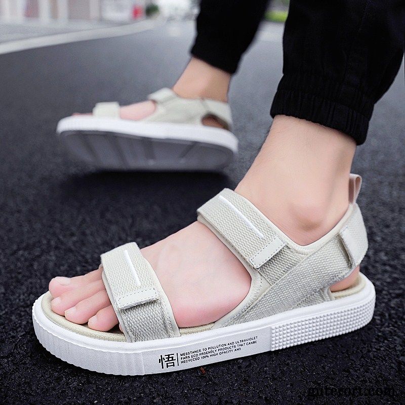Sandalen Herren Trend Schuhe Neue Hausschuhe Mode Sommer Dunkelblau Sandfarben