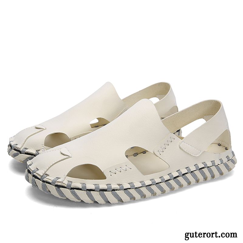 Sandalen Herren Weberei Sommer Neue Persönlichkeit Nationalen Stil Schüler Sandfarben Schwarz Beige