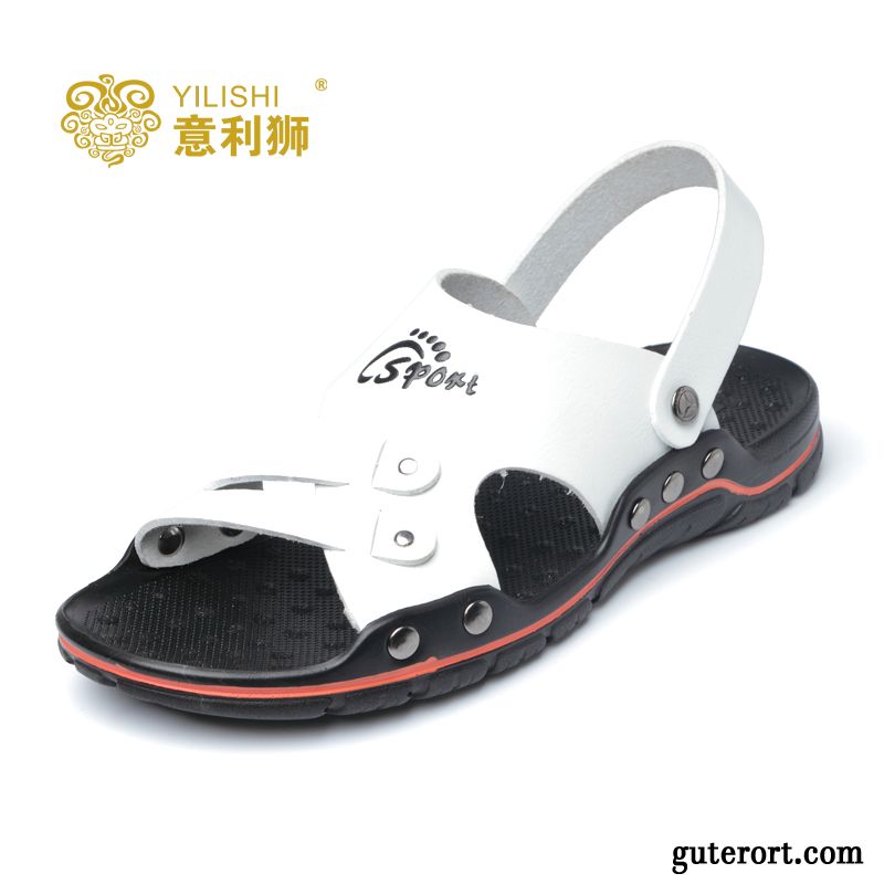 Sandalen Leder Herren Günstig, Stylische Herren Sandalen Dunkelgrün