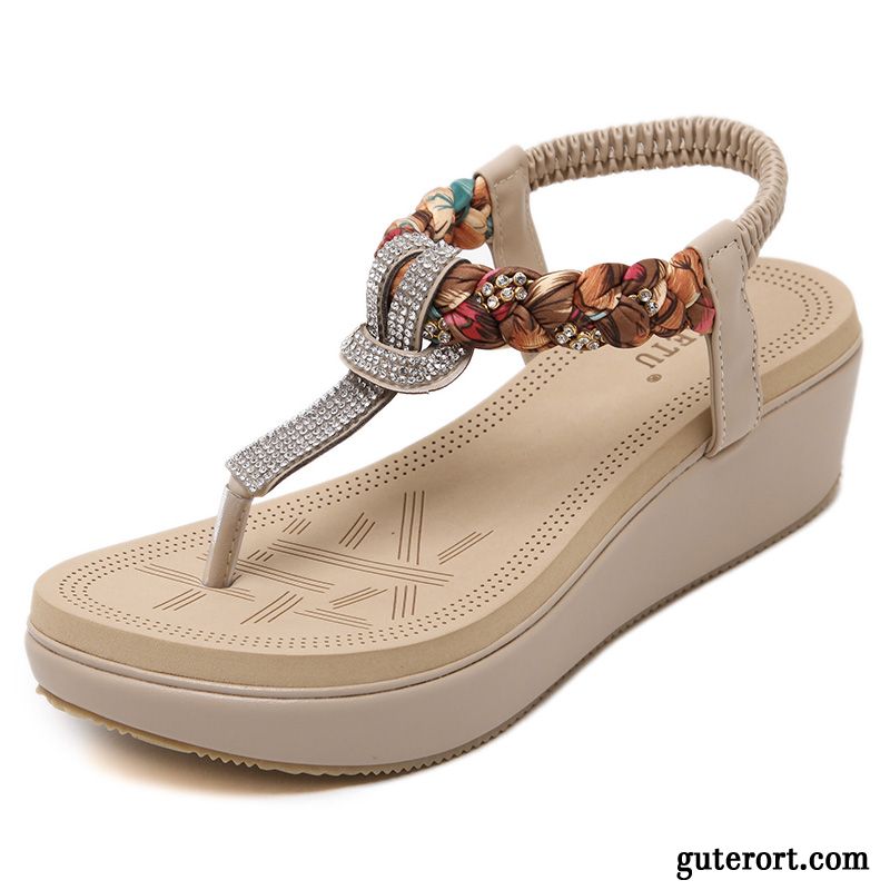 Sandalen Ohne Absatz Lachsrosa, Sandalen Beige Absatz Sale