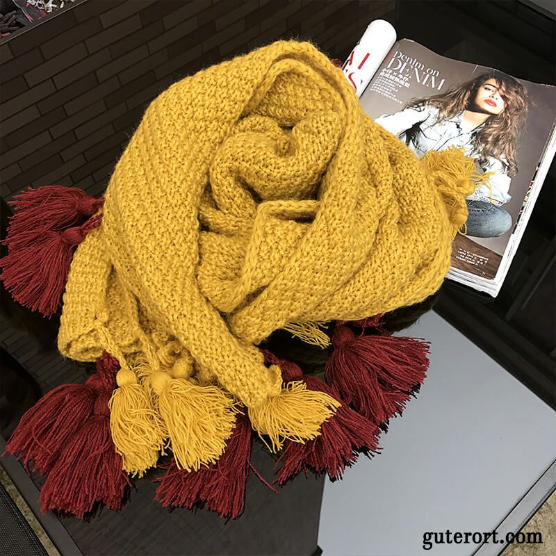 Schal Damen 2019 Quasten Dicke Super Herbst Winter Rot