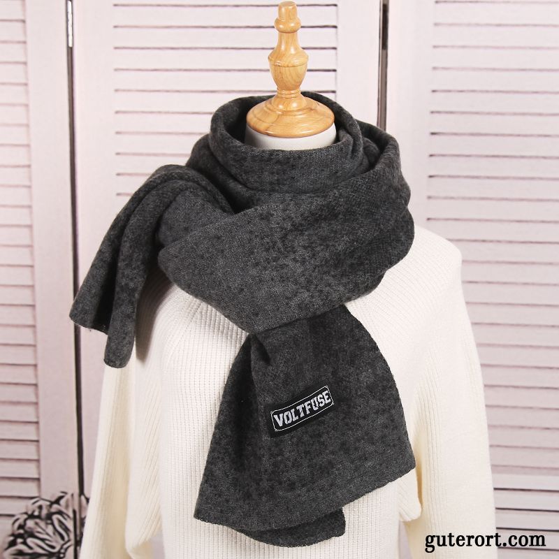 Schal Damen Lätzchen Stricken Herbst Winter All Match Dicke Gradient Gelb