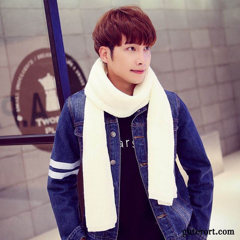 Schal Herren Herbst Neu Dicke Warm Halten Stricken Winter Bordeauxrot