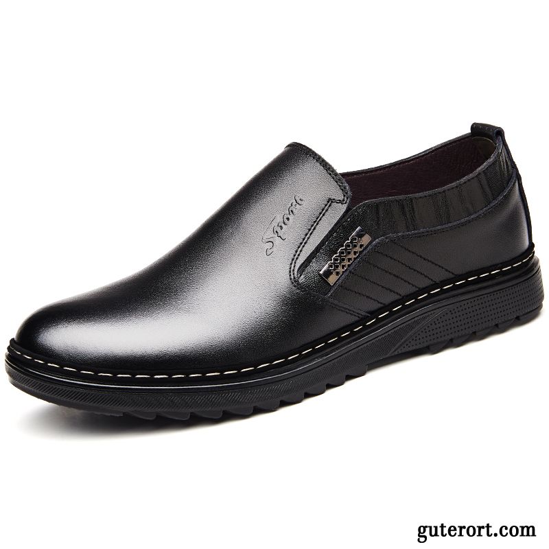 Schuhe Leder Casual Günstig, Leder Stiefeletten Lederschuhe Gestreift