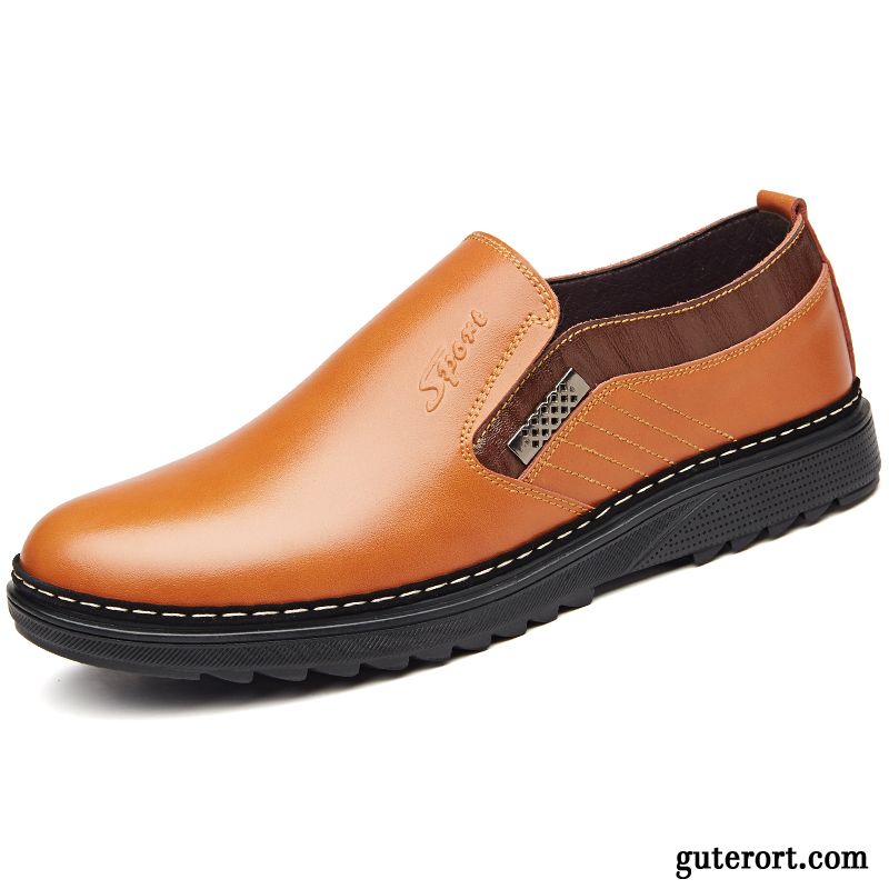 Schuhe Leder Casual Günstig, Leder Stiefeletten Lederschuhe Gestreift