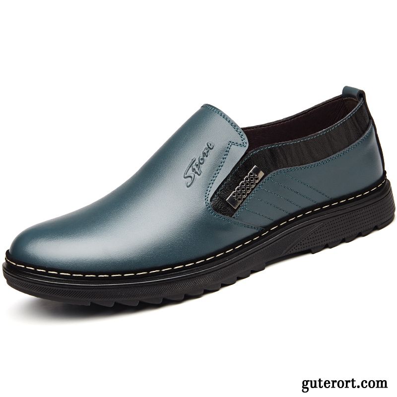 Schuhe Leder Casual Günstig, Leder Stiefeletten Lederschuhe Gestreift