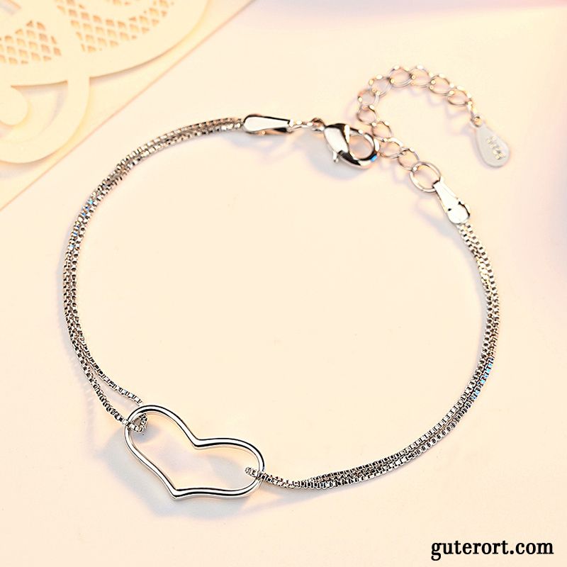 Silberschmuck Damen Mode Armbänder Sommer Geburtstagsgeschenk Zubehör Student Silber Weiß