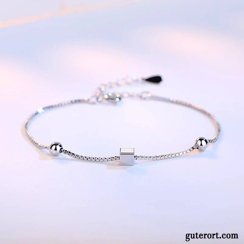 Silberschmuck Damen Mode Armbänder Sommer Geburtstagsgeschenk Zubehör Student Silber Weiß