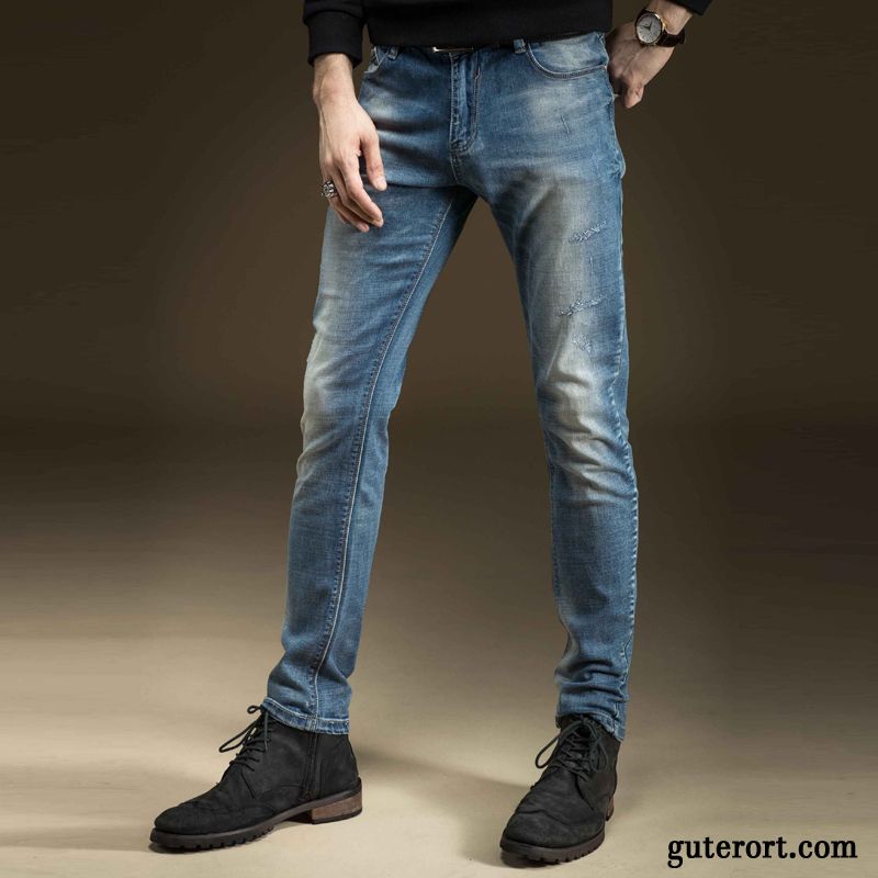 Skinny Hosen Männer Billig, Mode Jeans Herren Hellgrau