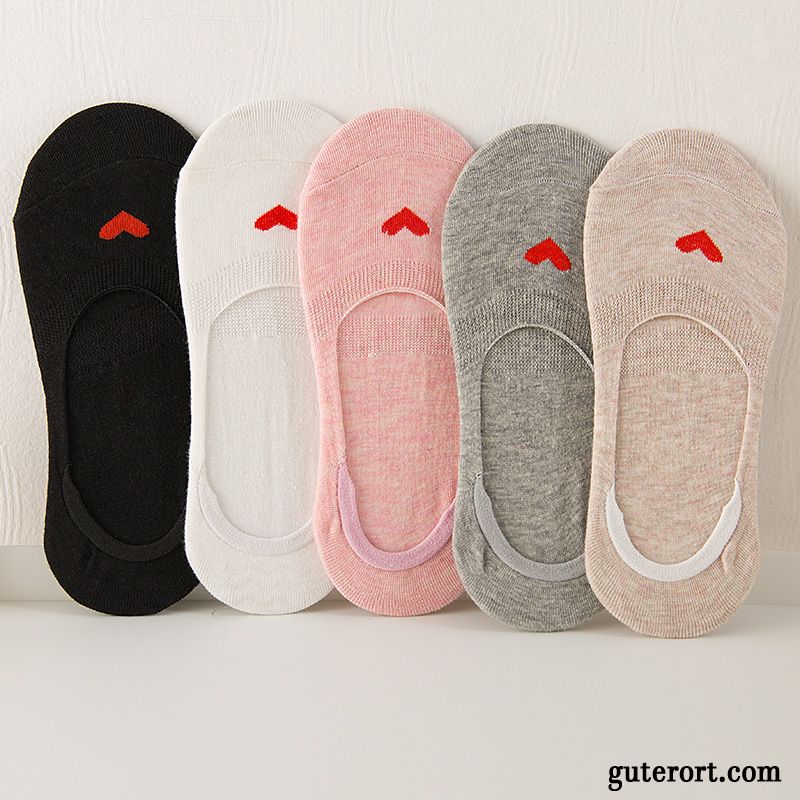 Socken Damen Dünne Baumwolle Sommer All Match Niedlich Knöchelsocken Rosa Hell