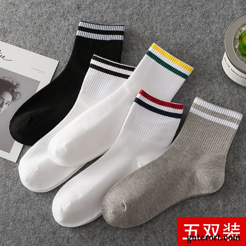 Socken Damen Herbst Baumwolle Baumwollsocken Winter Herzförmig Mid Grau