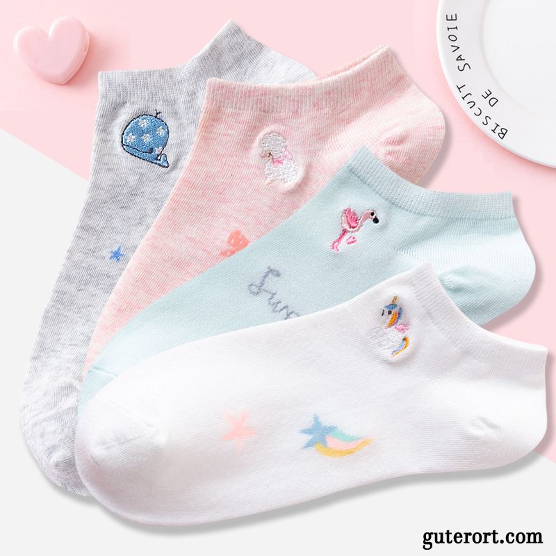 Socken Damen Herbst Frühling Knöchelsocken Dünne Pfau Niedlich Blau Hell