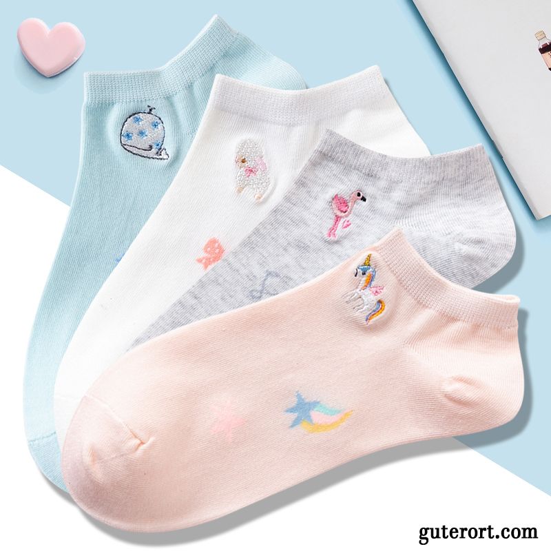 Socken Damen Herbst Frühling Knöchelsocken Dünne Pfau Niedlich Blau Hell