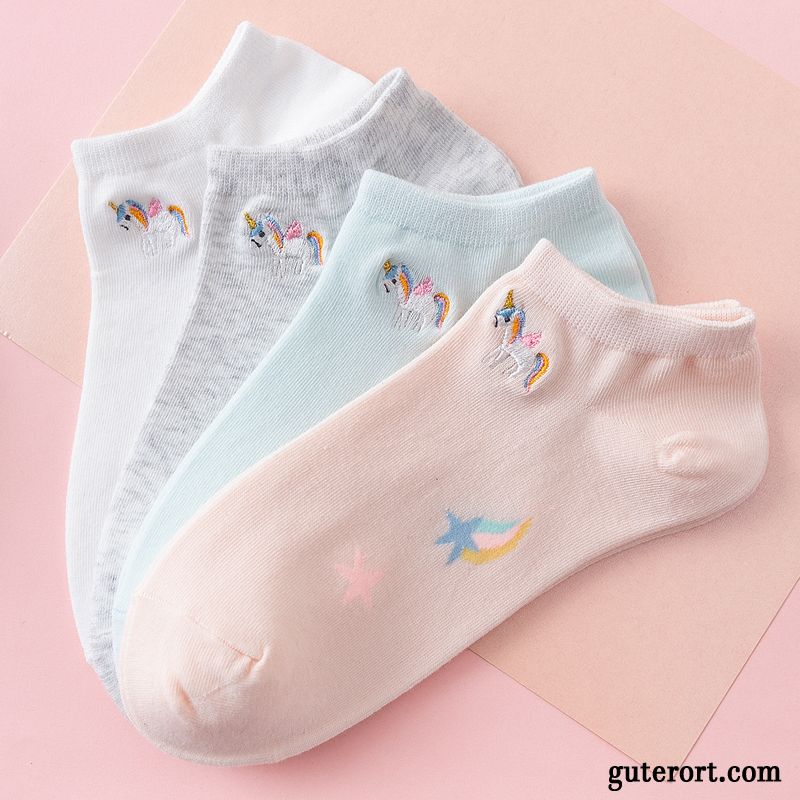 Socken Damen Herbst Frühling Knöchelsocken Dünne Pfau Niedlich Blau Hell