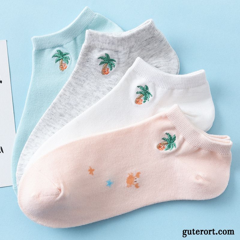 Socken Damen Herbst Frühling Knöchelsocken Dünne Pfau Niedlich Blau Hell