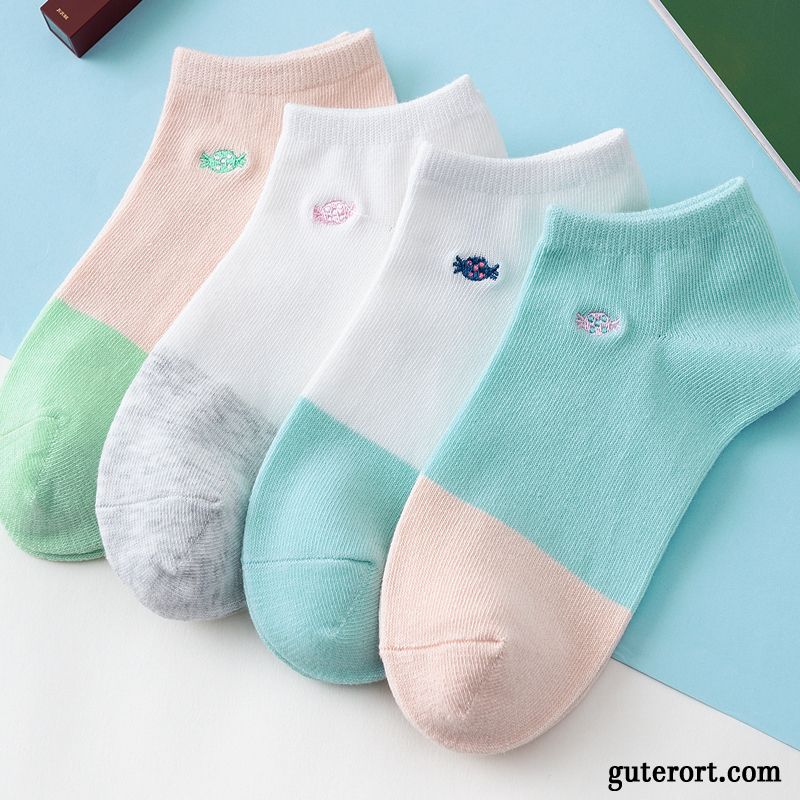 Socken Damen Herbst Frühling Knöchelsocken Dünne Pfau Niedlich Blau Hell