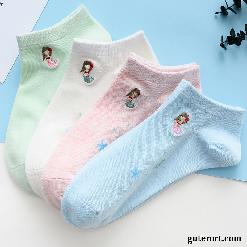 Socken Damen Herbst Frühling Knöchelsocken Dünne Pfau Niedlich Blau Hell