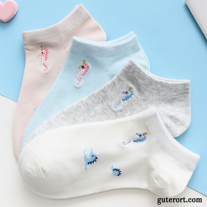 Socken Damen Herbst Frühling Knöchelsocken Dünne Pfau Niedlich Blau Hell