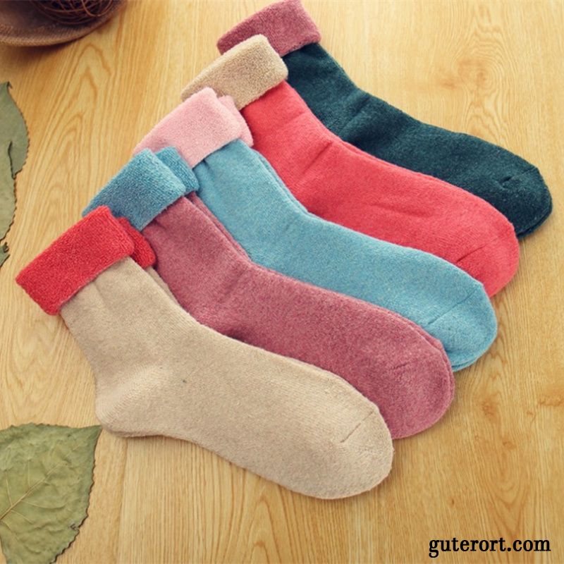 Socken Damen Niedlich Strümpfe Herbst Mid Baumwolle Rosa Hell