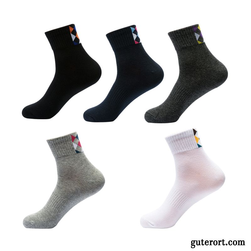 Socken Herren Baumwollsocken Herbst Dicke Einfarbig Neue Produkte Freizeit Weiß