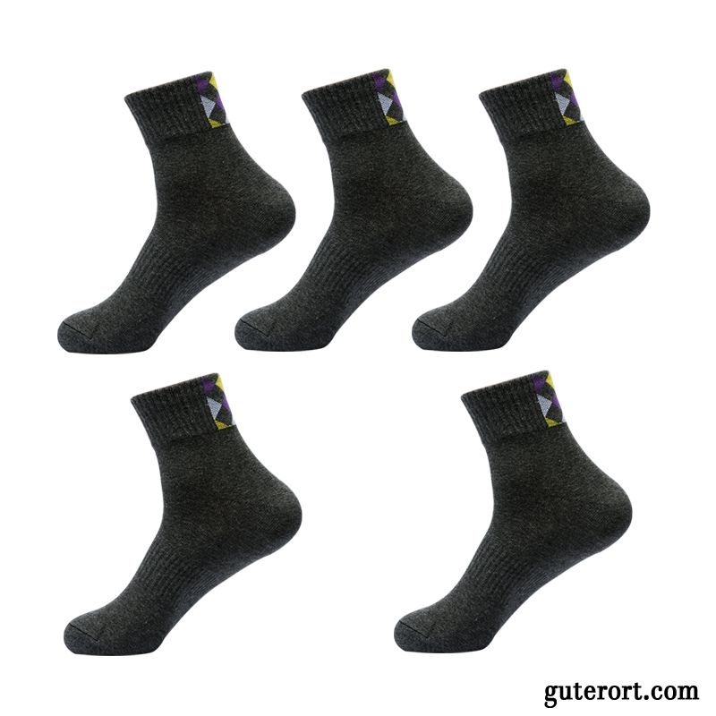 Socken Herren Baumwollsocken Herbst Dicke Einfarbig Neue Produkte Freizeit Weiß