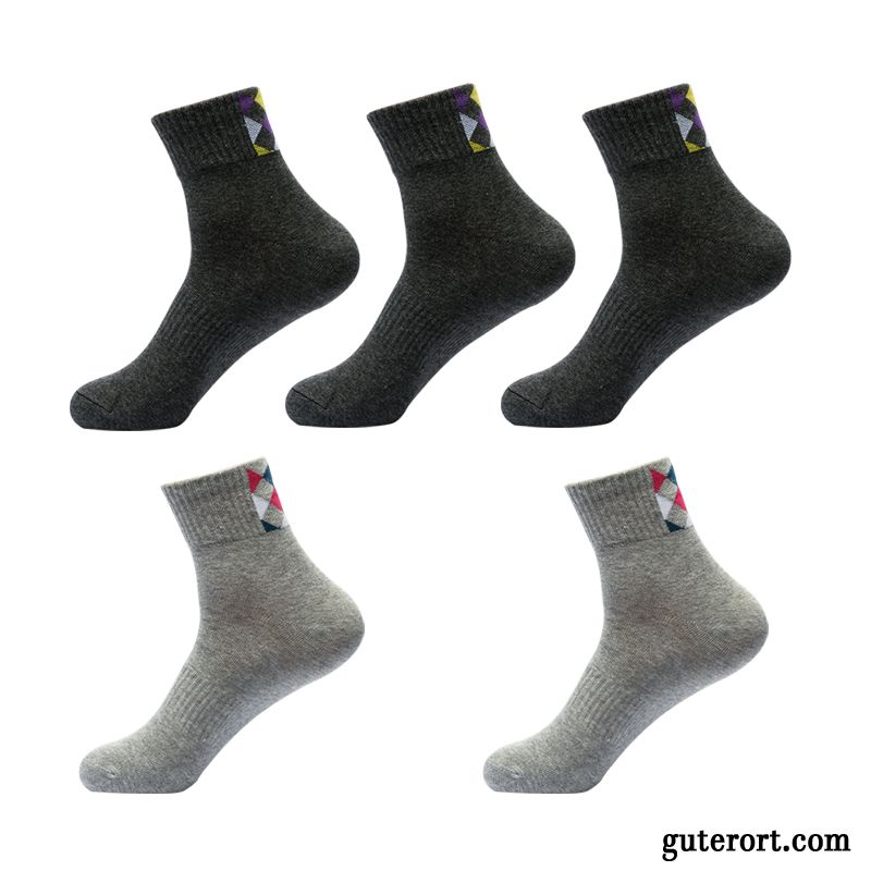 Socken Herren Baumwollsocken Herbst Dicke Einfarbig Neue Produkte Freizeit Weiß