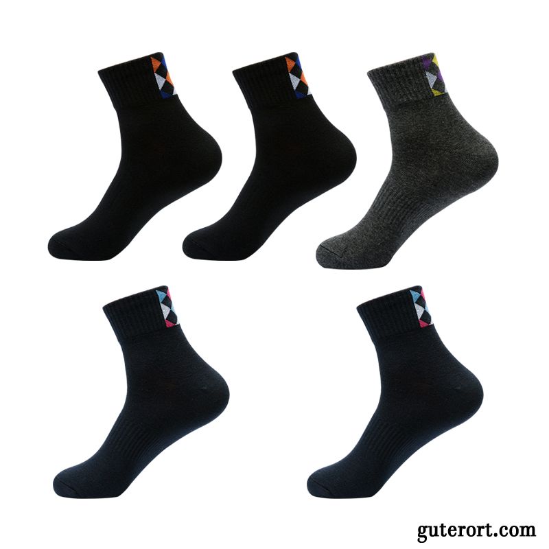 Socken Herren Baumwollsocken Herbst Dicke Einfarbig Neue Produkte Freizeit Weiß